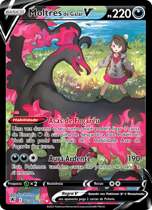 Moltres de Galar V TG20 — Estrelas Radiantes (Portuguese Pokémon TCG card)
