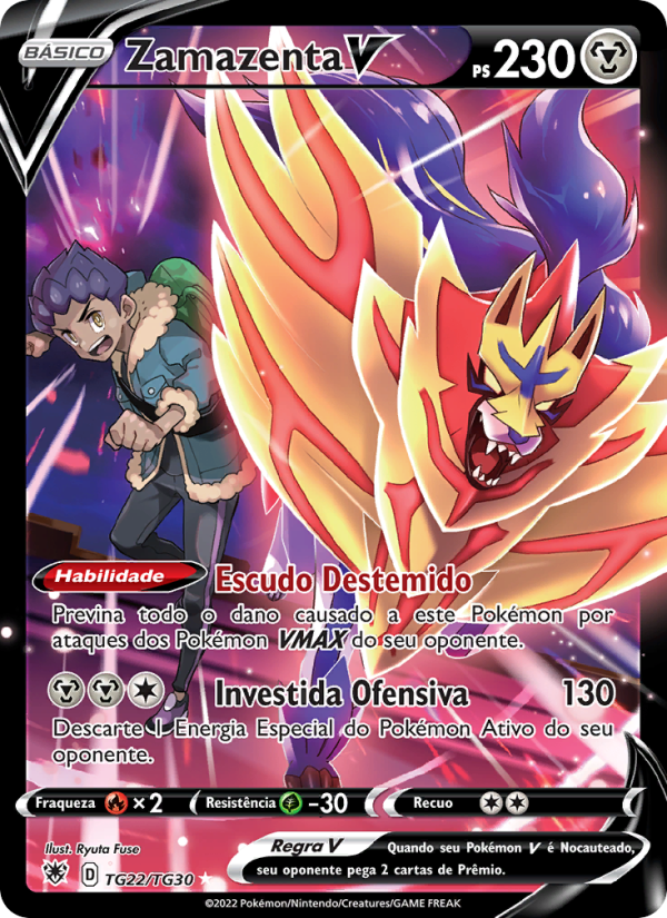 Zamazenta V TG22 — Estrelas Radiantes (Portuguese Pokémon TCG card)
