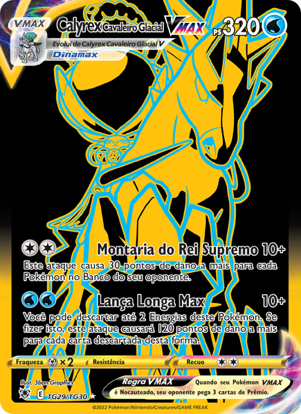 Calyrex Cavaleiro Glacial VMAX TG29 — Estrelas Radiantes (Portuguese Pokémon TCG card)