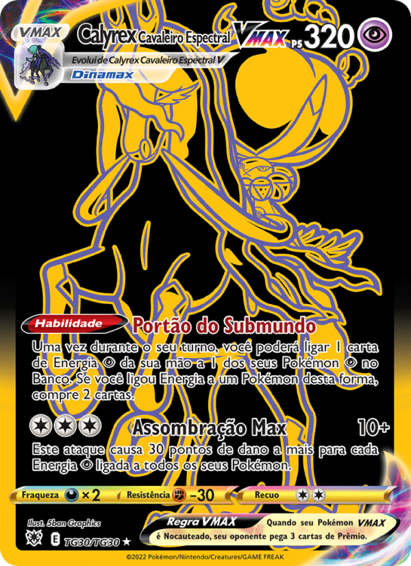 Calyrex Cavaleiro Espectral VMAX TG30 — Estrelas Radiantes (Portuguese Pokémon TCG card)