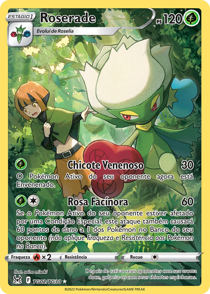 Roserade TG02 — Origem Perdida Galeria de Treinador (Portuguese Pokémon TCG card)