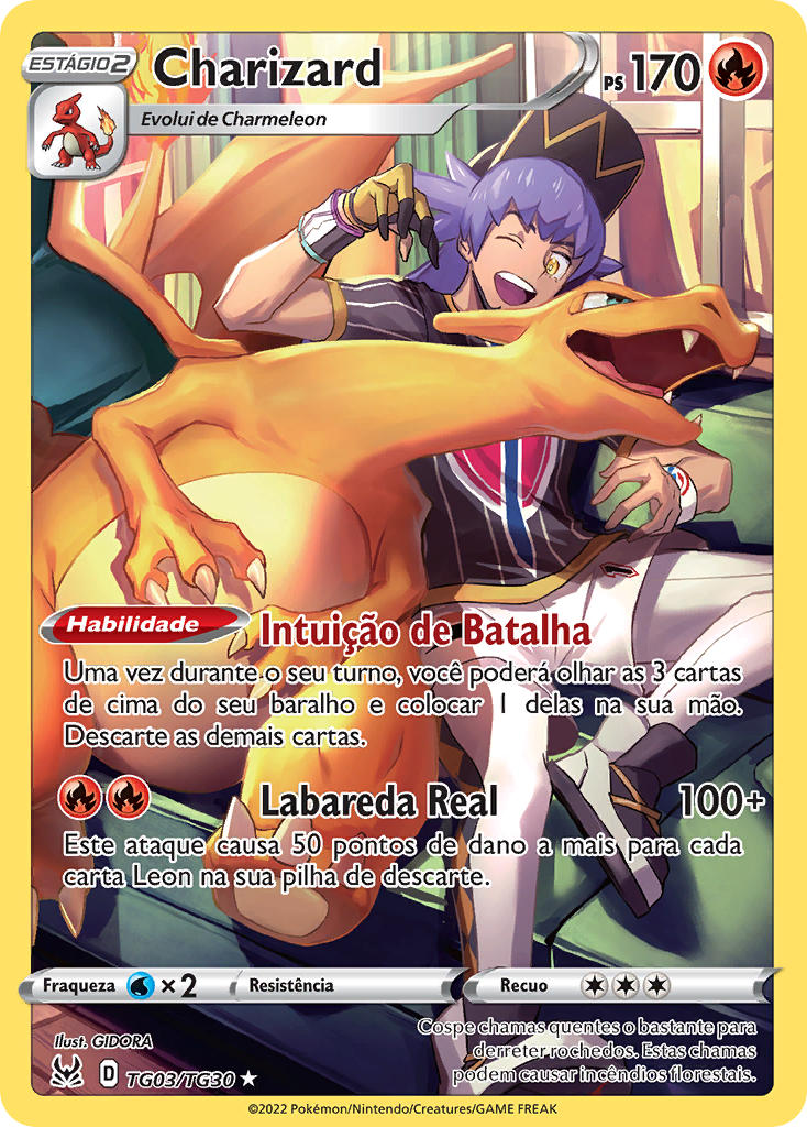 Charizard TG03 — Origem Perdida Galeria de Treinador (Portuguese Pokémon TCG card)