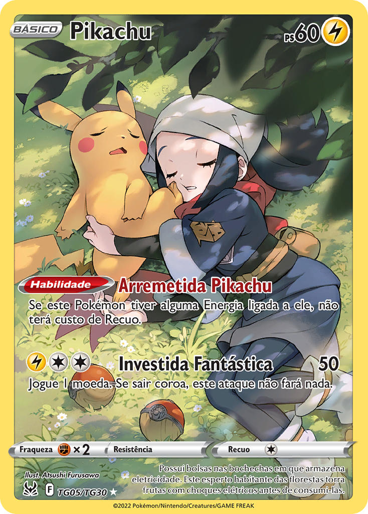 Pikachu TG05 — Origem Perdida Galeria de Treinador (Portuguese Pokémon TCG card)