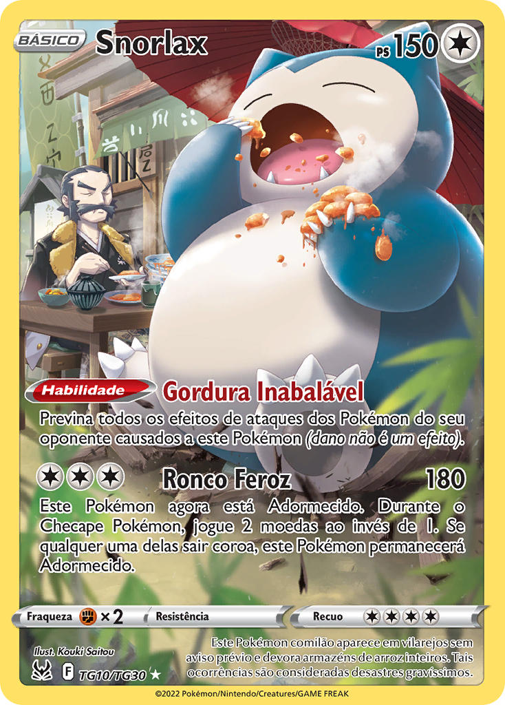 Snorlax TG10 — Origem Perdida Galeria de Treinador (Portuguese Pokémon TCG card)