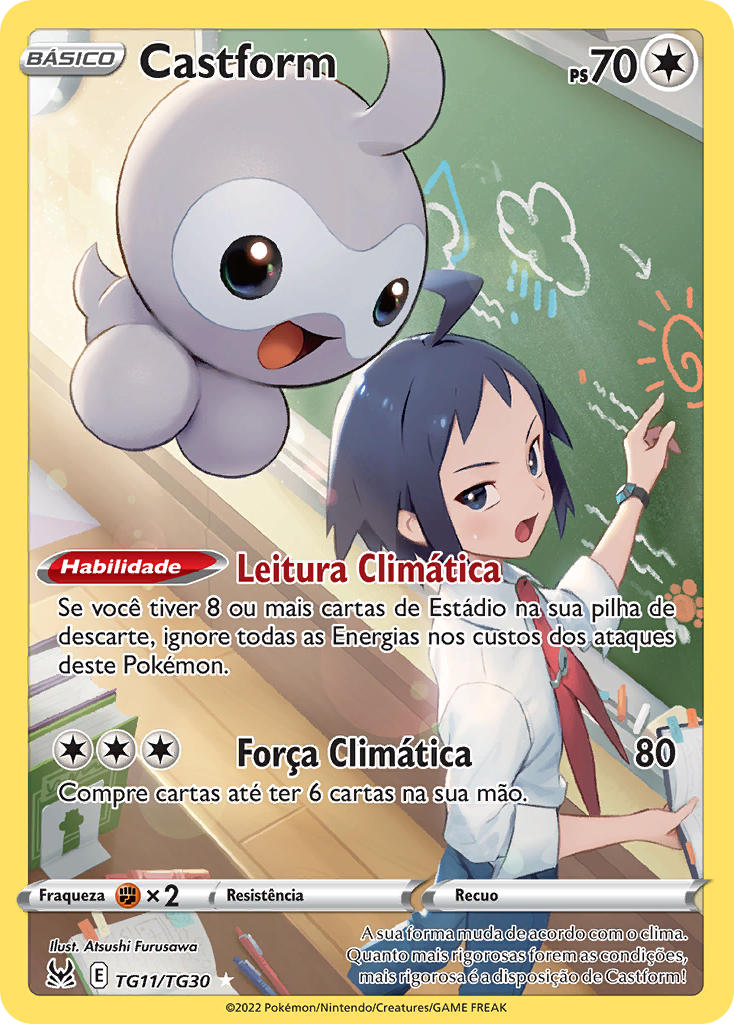 Castform TG11 — Origem Perdida Galeria de Treinador (Portuguese Pokémon TCG card)