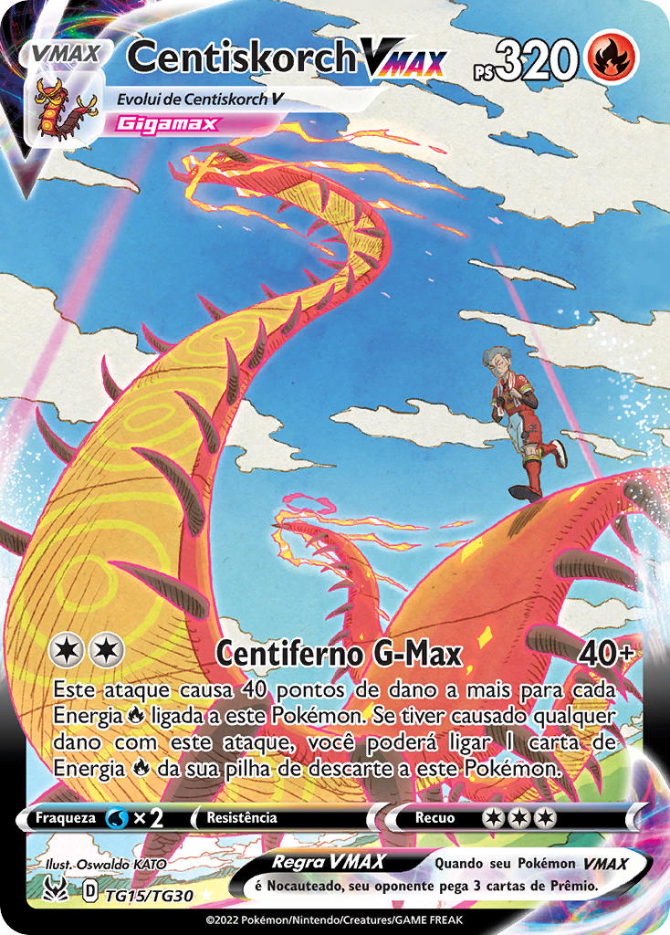 Centiskorch VMAX TG15 — Origem Perdida Galeria de Treinador (Portuguese Pokémon TCG card)