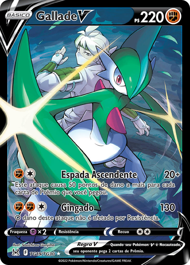 Gallade V TG19 — Origem Perdida Galeria de Treinador (Portuguese Pokémon TCG card)