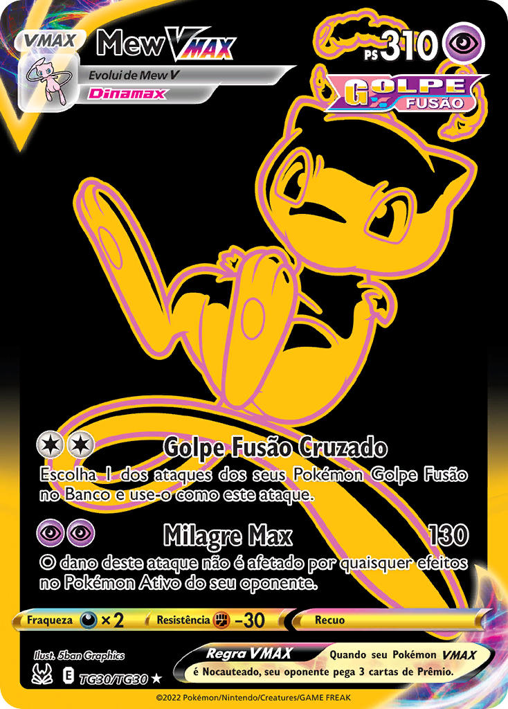 Mew VMAX TG30 — Origem Perdida Galeria de Treinador (Portuguese Pokémon TCG card)