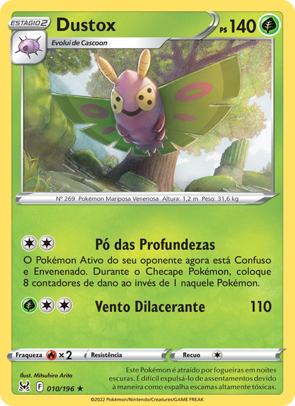 Dustox 010 — Origem Perdida (Portuguese Pokémon TCG card)