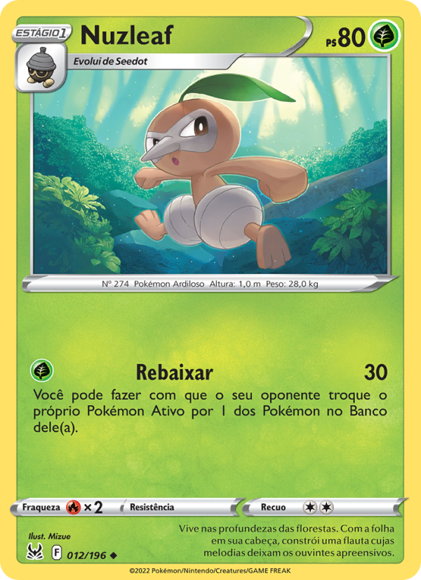 Nuzleaf 012 — Origem Perdida (Portuguese Pokémon TCG card)