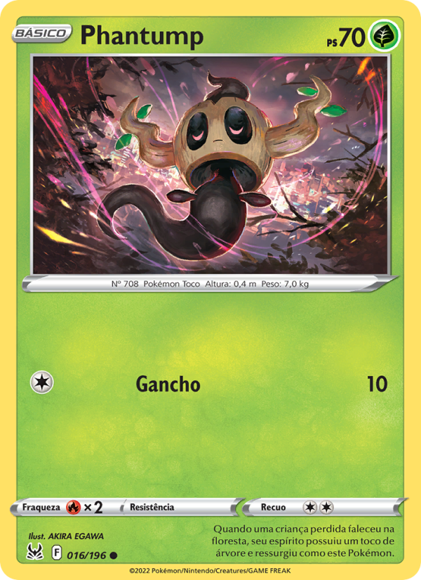 Phantump 016 — Origem Perdida (Portuguese Pokémon TCG card)