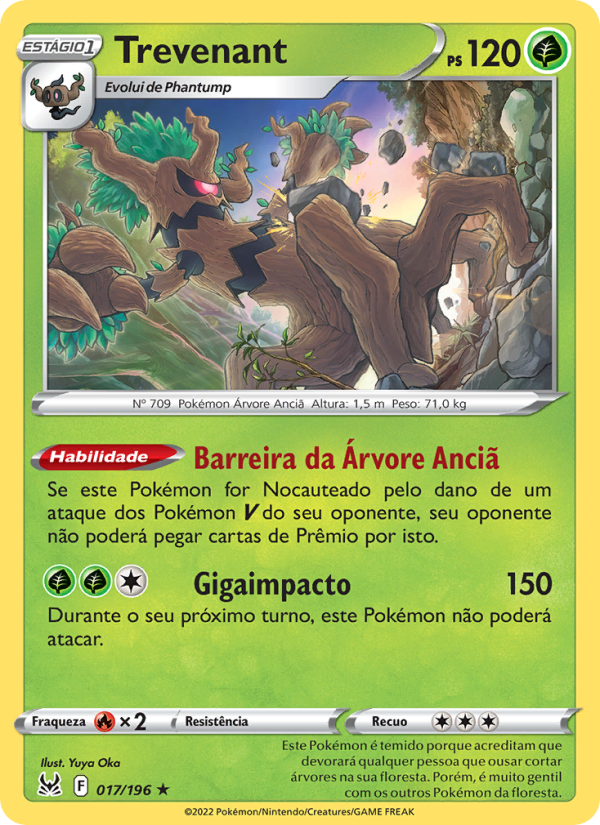 Trevenant 017 — Origem Perdida (Portuguese Pokémon TCG card)