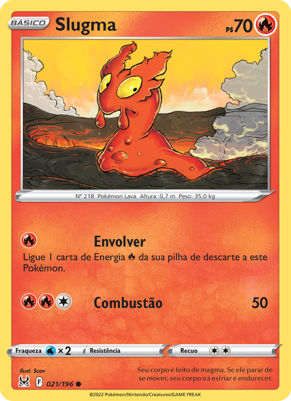 Slugma 021 — Origem Perdida (Portuguese Pokémon TCG card)