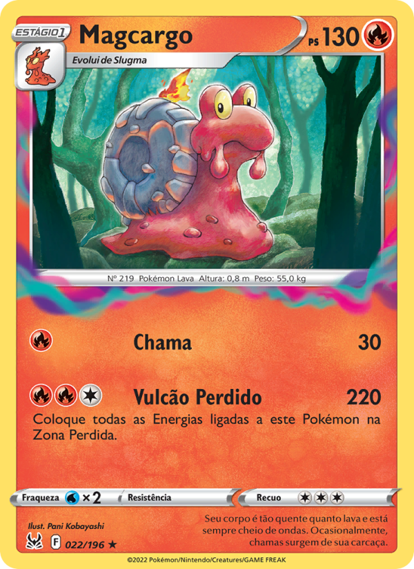 Magcargo 022 — Origem Perdida (Portuguese Pokémon TCG card)