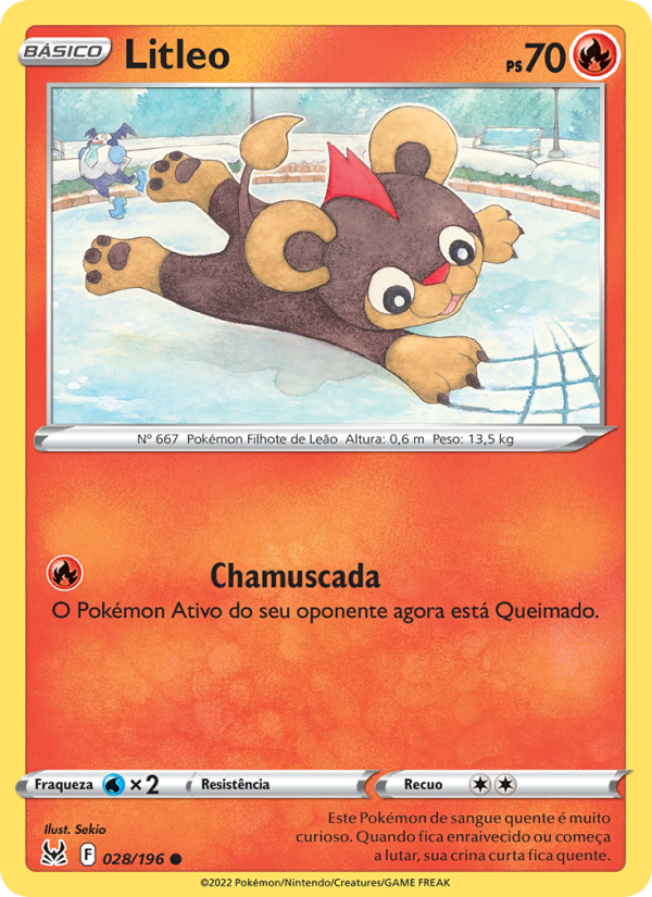 Litleo 028 — Origem Perdida (Portuguese Pokémon TCG card)