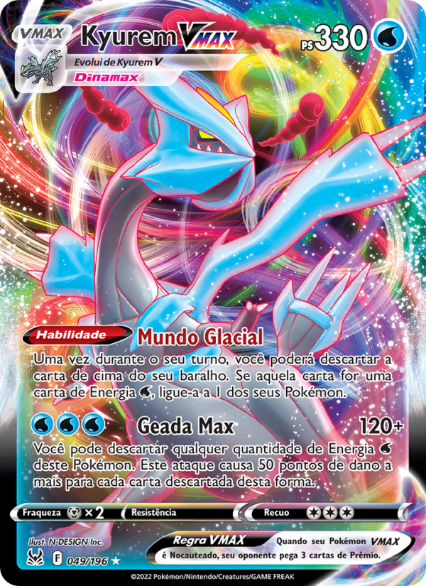 Kyurem VMAX 049 — Origem Perdida (Portuguese Pokémon TCG card)