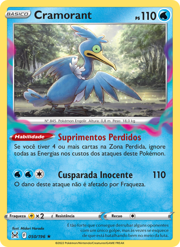 Cramorant 050 — Origem Perdida (Portuguese Pokémon TCG card)