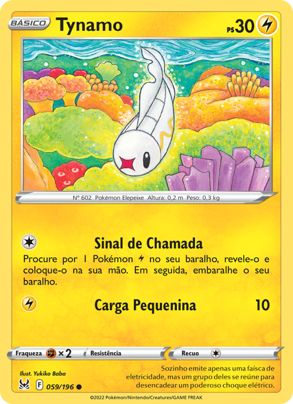 Tynamo 059 — Origem Perdida (Portuguese Pokémon TCG card)