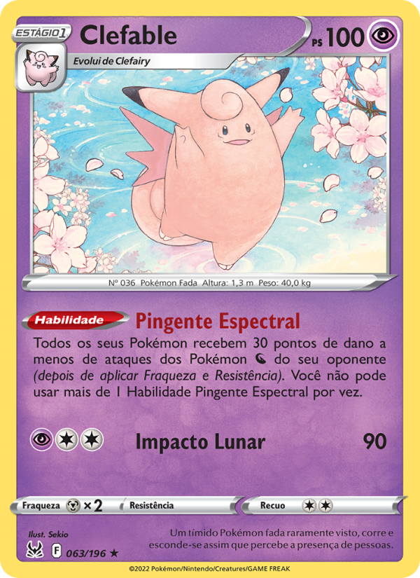 Clefable 063 — Origem Perdida (Portuguese Pokémon TCG card)