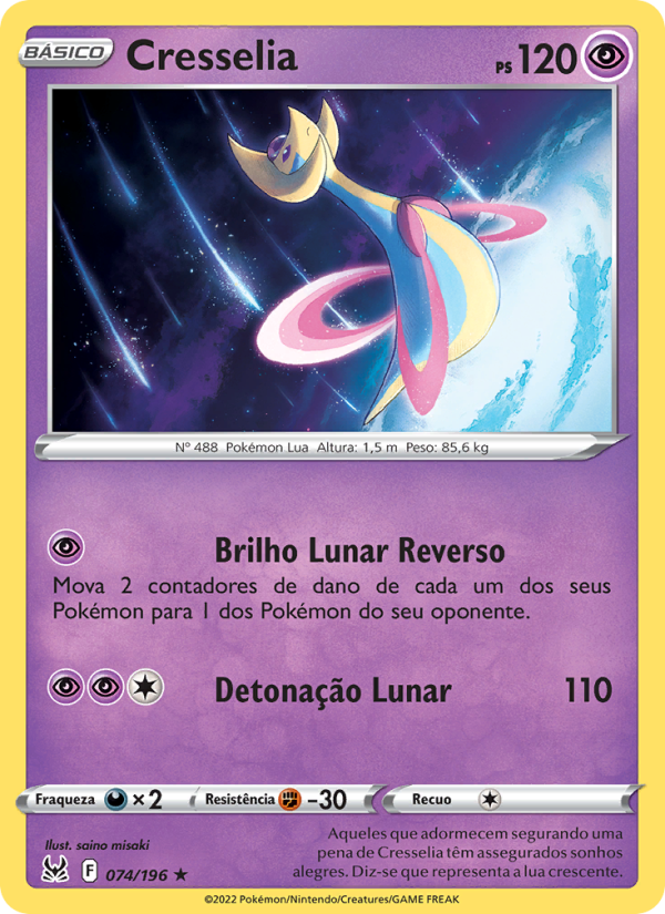 Cresselia 074 — Origem Perdida (Portuguese Pokémon TCG card)