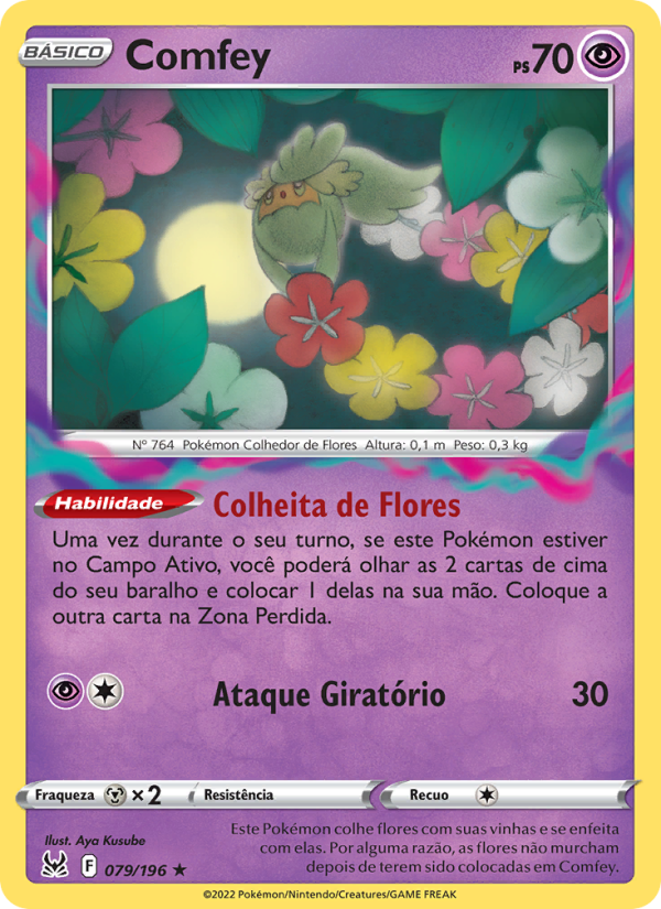 Comfey 079 — Origem Perdida (Portuguese Pokémon TCG card)