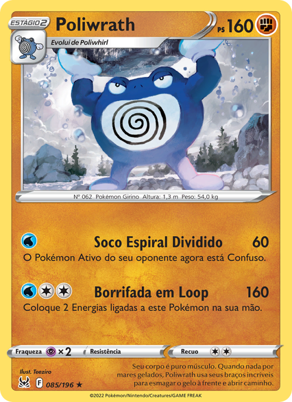 Poliwrath 085 — Lost Origin (Portuguese Pokémon TCG card)