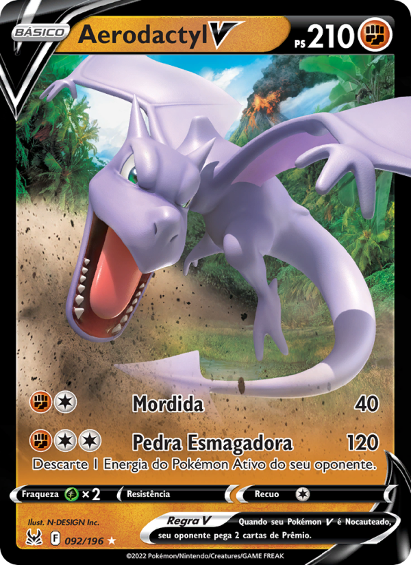Aerodactyl V 092 — Origem Perdida (Portuguese Pokémon TCG card)