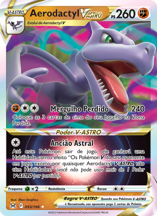Aerodactyl V-ASTRO 093 — Origem Perdida (Portuguese Pokémon TCG card)