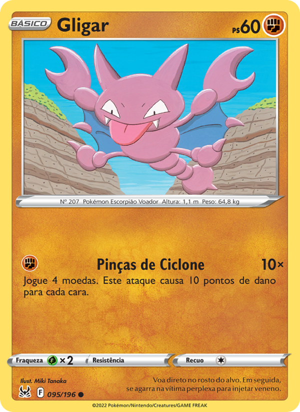 Gligar 095 — Origem Perdida (Portuguese Pokémon TCG card)
