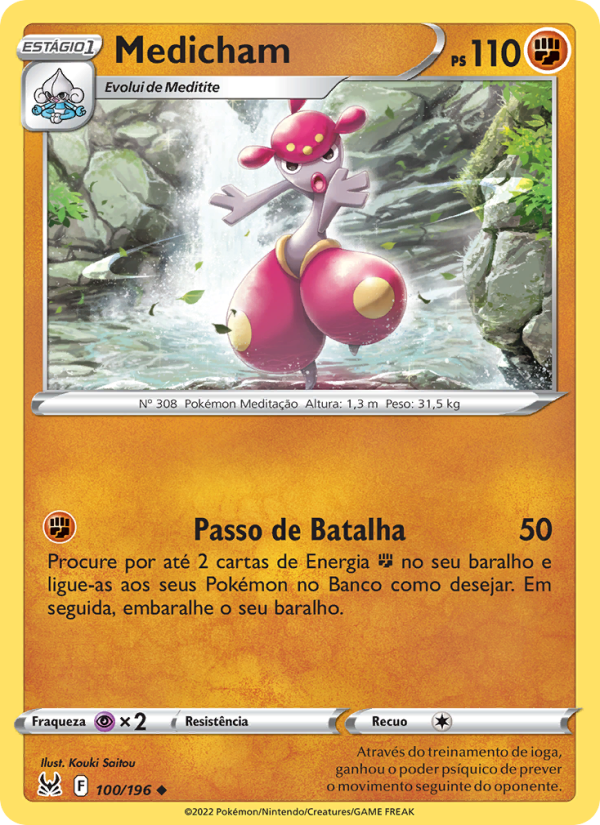 Medicham 100 — Origem Perdida (Portuguese Pokémon TCG card)
