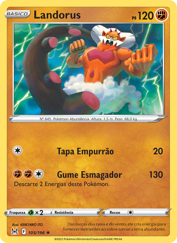 Landorus 105 — Origem Perdida (Portuguese Pokémon TCG card)