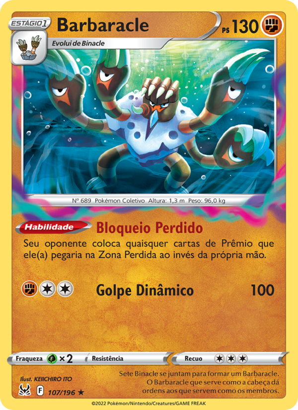 Barbaracle 107 — Origem Perdida (Portuguese Pokémon TCG card)