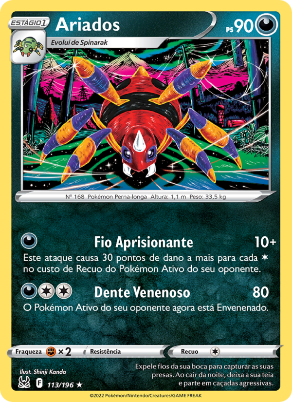 Ariados 113 — Origem Perdida (Portuguese Pokémon TCG card)