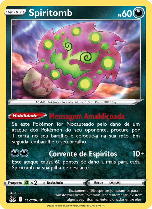 Spiritomb 117 — Origem Perdida (Portuguese Pokémon TCG card)