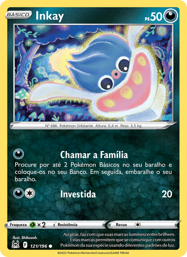 Inkay 121 — Origem Perdida (Portuguese Pokémon TCG card)