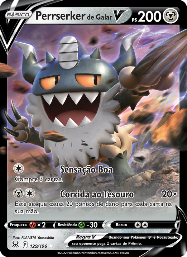 Perrserker de Galar V 129 — Origem Perdida (Portuguese Pokémon TCG card)