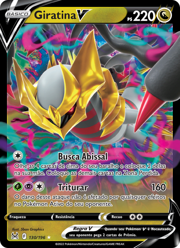 Giratina V 130 — Origem Perdida (Portuguese Pokémon TCG card)
