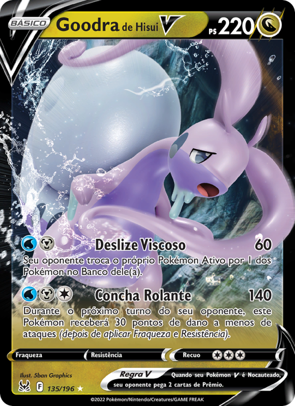 Goodra de Hisui V 135 — Origem Perdida (Portuguese Pokémon TCG card)