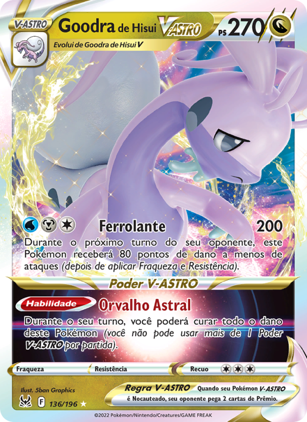 Goodra de Hisui V-ASTRO 136 — Origem Perdida (Portuguese Pokémon TCG card)