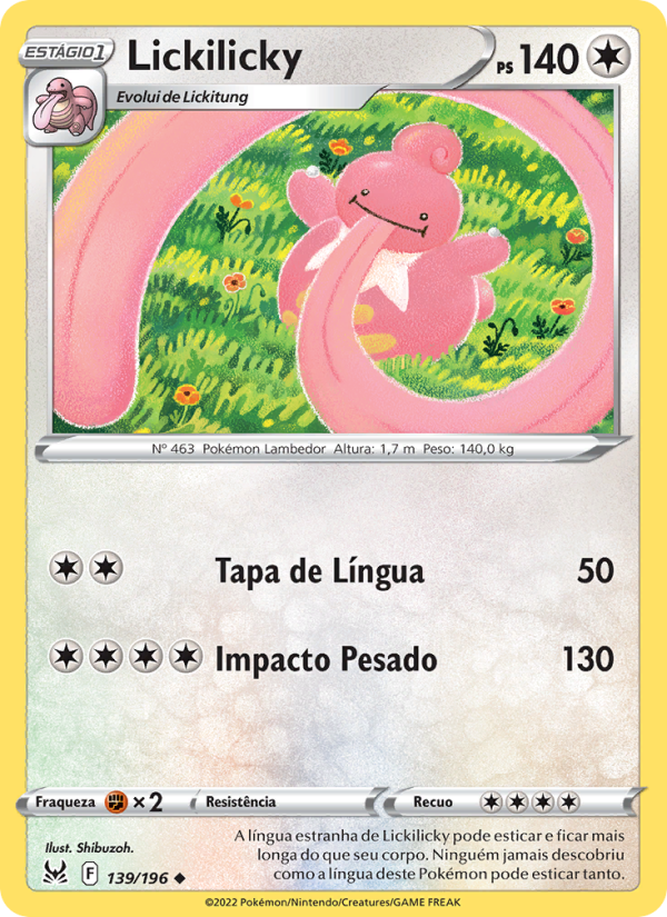 Lickilicky 139 — Origem Perdida (Portuguese Pokémon TCG card)