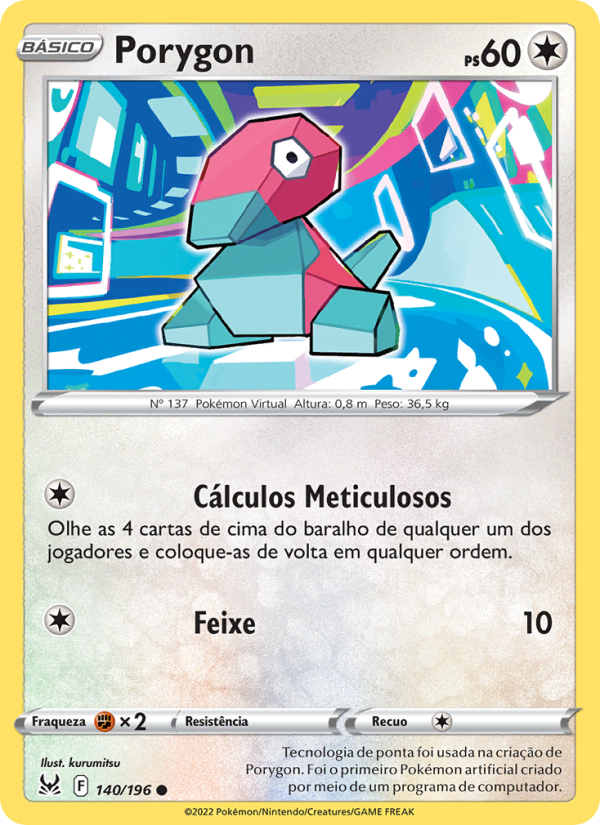 Porygon 140 — Origem Perdida (Portuguese Pokémon TCG card)