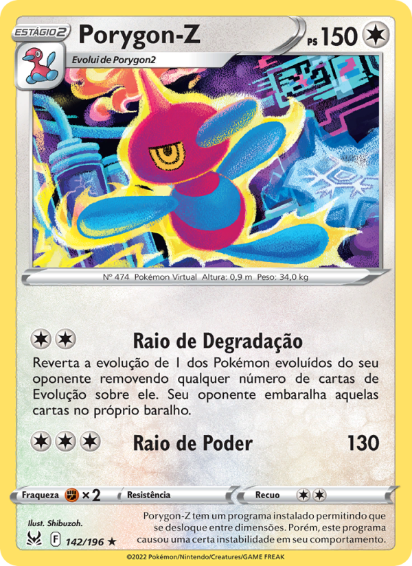 Porygon-Z 142 — Origem Perdida (Portuguese Pokémon TCG card)