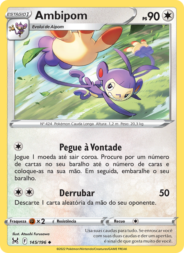 Ambipom 145 — Origem Perdida (Portuguese Pokémon TCG card)