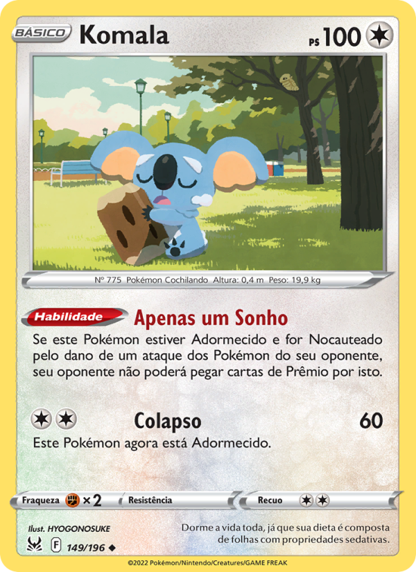 Komala 149 — Origem Perdida (Portuguese Pokémon TCG card)