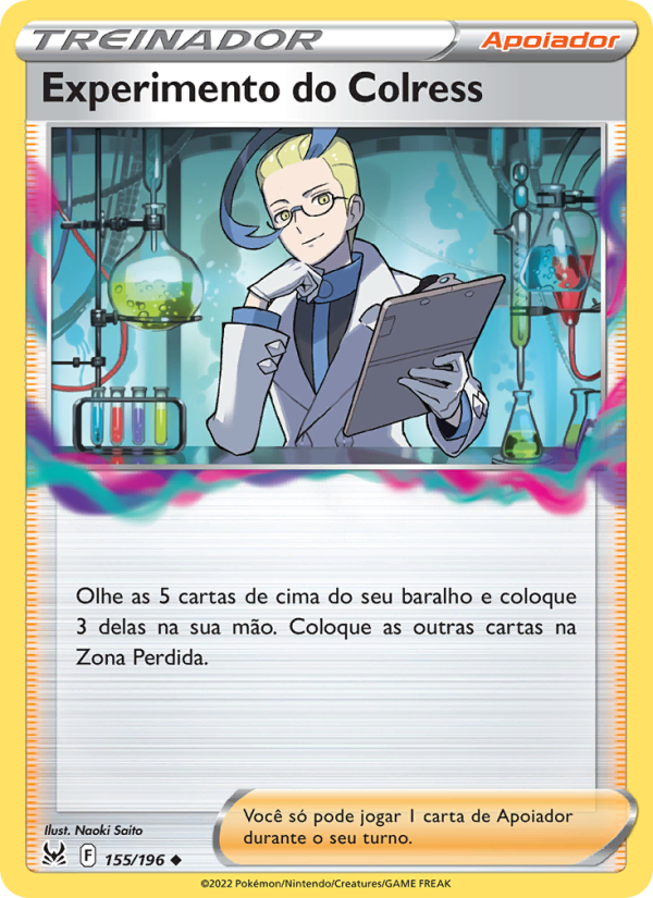 Experimento do Colress 155 — Origem Perdida (Portuguese Pokémon TCG card)