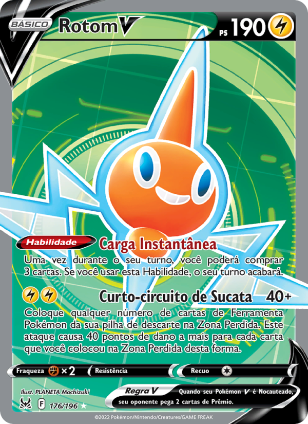Rotom V 176 — Origem Perdida (Portuguese Pokémon TCG card)