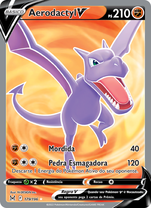 Aerodactyl V 179 — Origem Perdida (Portuguese Pokémon TCG card)