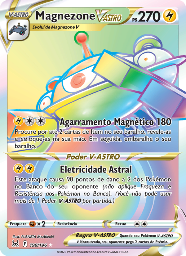 Magnezone V-ASTRO 198 — Origem Perdida (Portuguese Pokémon TCG card)