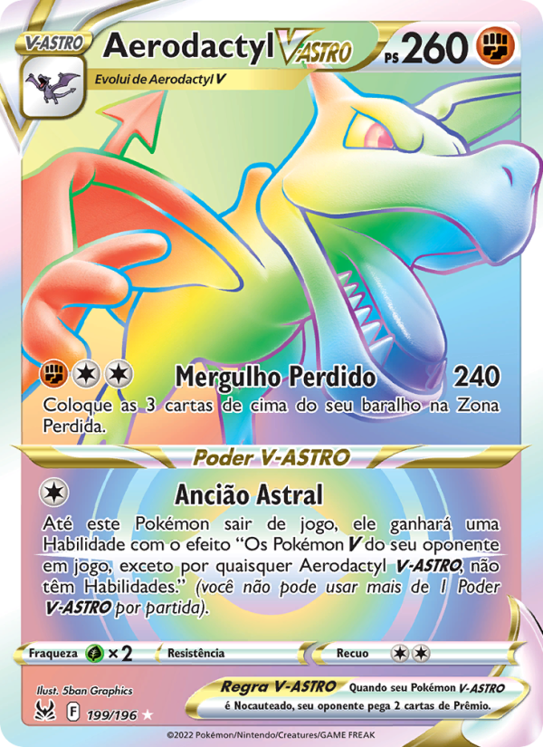 Aerodactyl V-ASTRO 199 — Origem Perdida (Portuguese Pokémon TCG card)