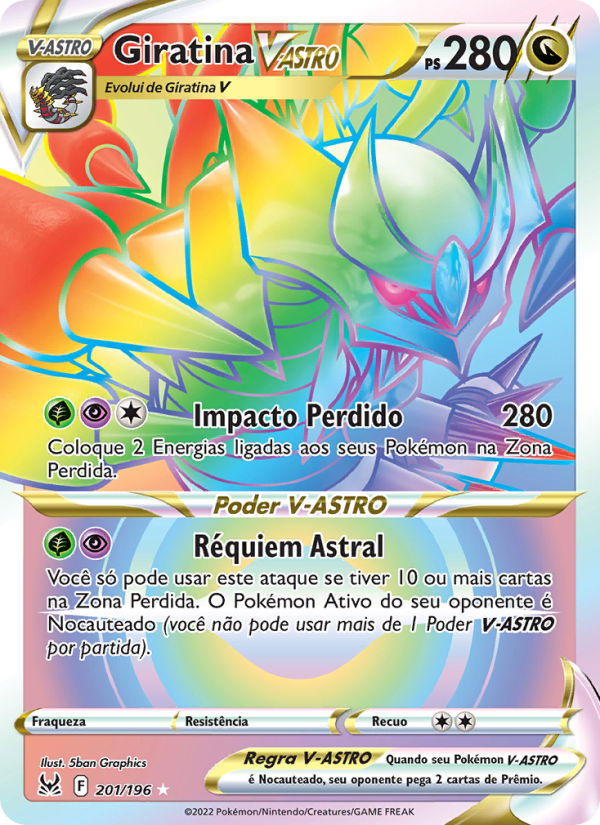 Giratina V-ASTRO 201 — Origem Perdida (Portuguese Pokémon TCG card)